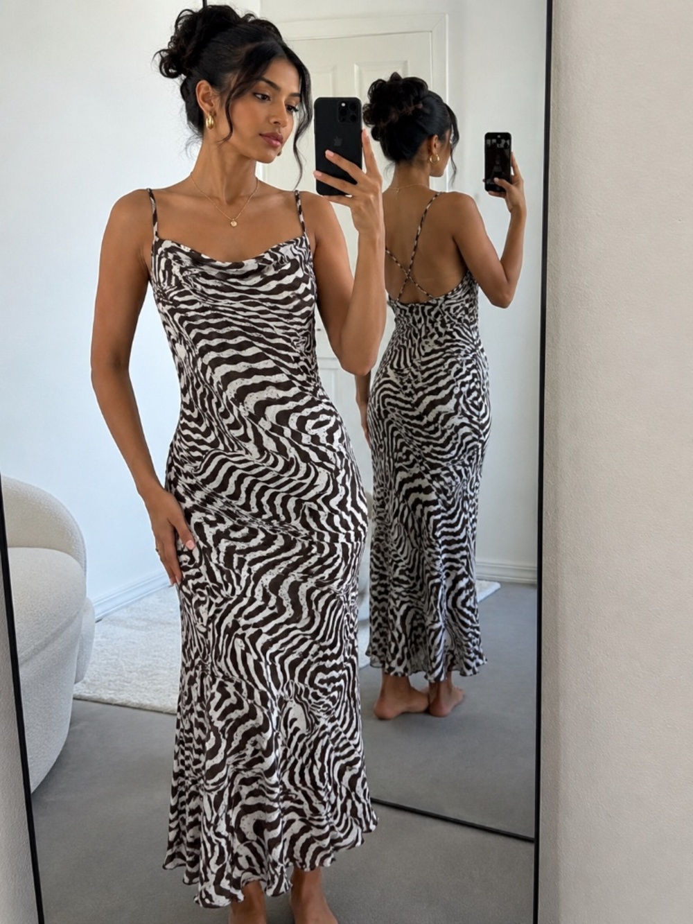 Hugo Buscati Collection Zebra Print Midi Dress